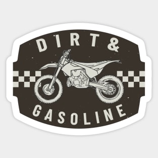 Dirt & Gasoline Cross Bike Motorsport Sticker